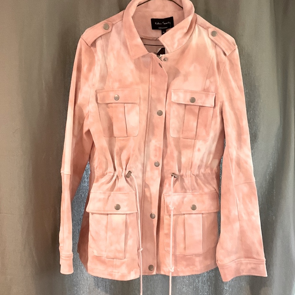 Eden society blush pink white  tie dye jacket